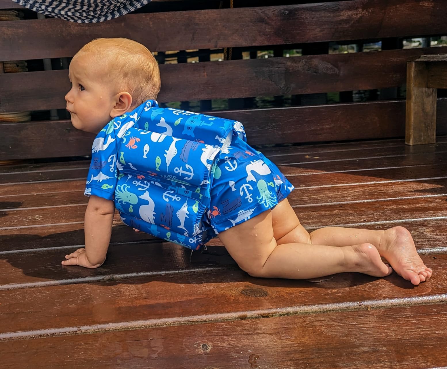 Cartoon Boxer Cute Children's Buoyancy Swimsuit